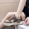 Women's White Chunky Sole Sneakers - Spring/Autumn Breathable Casual Korean Style Versatile Dad Shoes