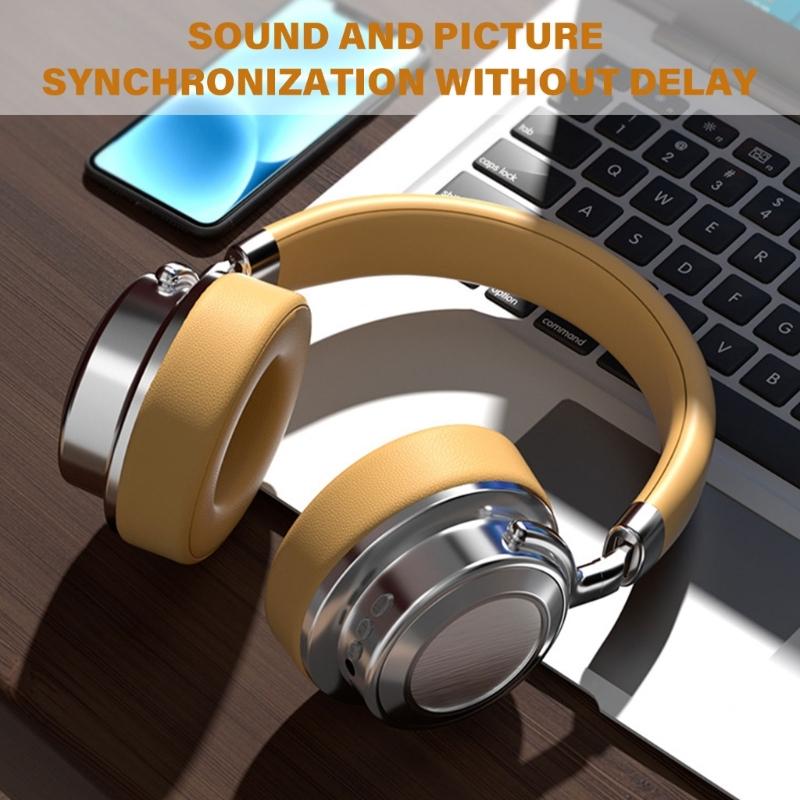 Wireless Bluetooth-compatible Headphone Stereo Over Ear Headphone with Microphone Foldable Headphone for Travel