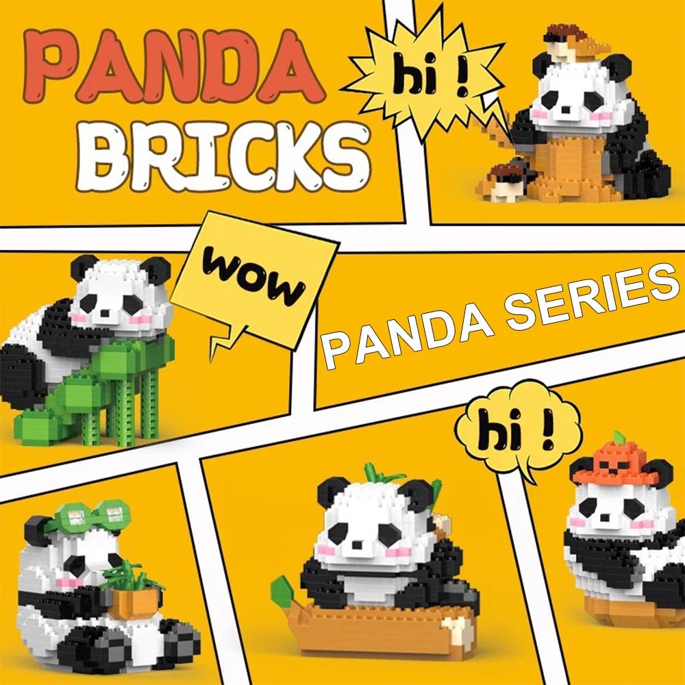 Roztomilá čínská panda stavebnice sady DIY vzdělávací montážní hračky kostky mini zvířátka model MOC děti vánoční dárek k narozeninám