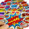 50 Rock and Roll English Surprise Letters Luggage Trolley Case Laptop Doodle Hot Waterproof Removable Stickers