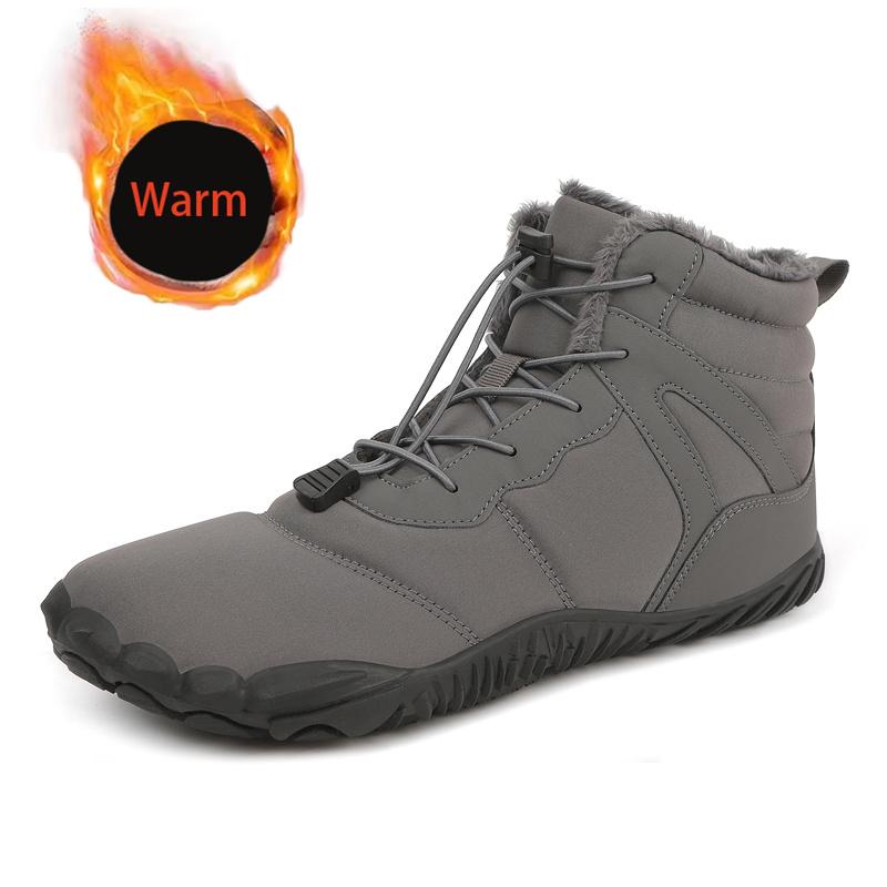 Botas de Inverno Femininas 2025 Mulheres Homens Sapatos Impermeáveis Descalços Botins Quentes de Pele Ténis Outdoor Sapatos Descalços para Caminhadas/Escalada