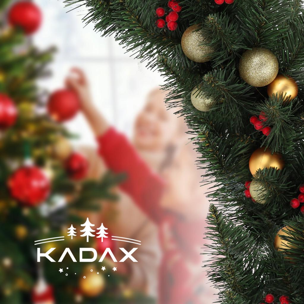 KADAX Girlanda Choinkowa Świąteczna 112 cm Zielona Gęsta