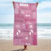 Newest Green Red Pink Towel Oliver Teal Tropical Beach Element Print Beach Towel Microfiber Quick Dry Kids Towel