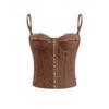 Slim Fit Lace Corset Sleeveless Suspender Vest Spicy Girl Style Crop Tops  Travel