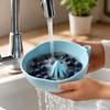Ceramic Bowl with Cleaning for Cats and Dogs - Blue