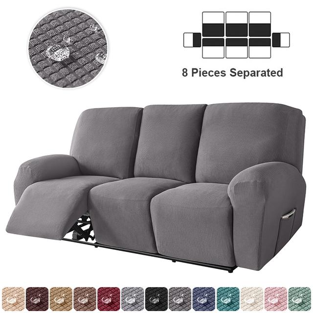 1 /3 Seater Water Repellent Polar Fleece Recliner Sofa Cover Elastic Relax Armchair Cover Stretch Lazy Boy Reclining Chair Cover