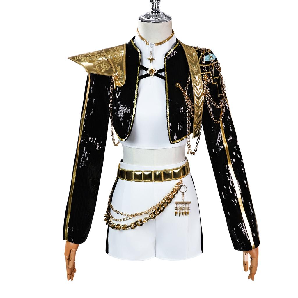 Czarny Złoty Rumizo Yimira Cosplay KPop Łowca Demonów Dziecięce Kostiumy Cosplay Impreza Halloweenowa Kostiumy Cosplay dla Dziewczynek