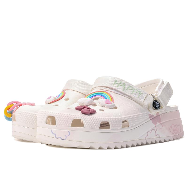 Crocs Hiker Clog Da Vinci Custom Special Shoe Case LUCKY Cloud Chain Decorative Buckle Simple Hiker Clogs Unisex Blue Pink White