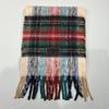 New plaid wool niche contrasting scarf women's autumn and winter thickened warm scarf high-end fringed shawl