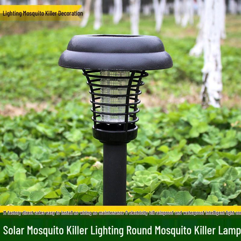 Outdoor Solar-Powered Mosquito Killer Lamp with Waterproof Electric Shock Repellent and Balcony Lighting