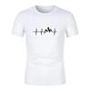Bergs-EKG T-shirt Sommar Män Kvinnor Kortärmad T-shirt Roliga Hip Hop Tees Toppar Harajuku Kläder Elektrokardiogram T-shirt