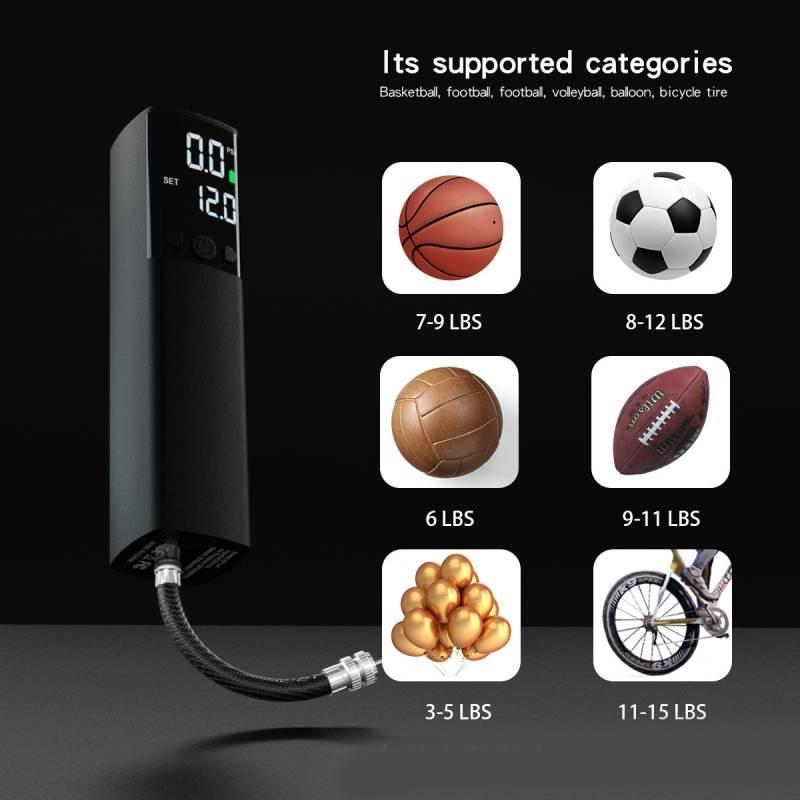 Portable Mini Car Air Pump For Wireless Tire Inflation With Built-in Led Light And Usb Charging