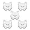 QIKEJI Cat Masks, DIY Hand-Painted, Unpainted, Cosplay Accessories for Halloween, Summer Festivals, Masquerades, and Holidays (Set of 5)
