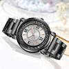 Orologio da donna al quarzo con cinturino per orologio retrò luminoso tempestato di diamanti