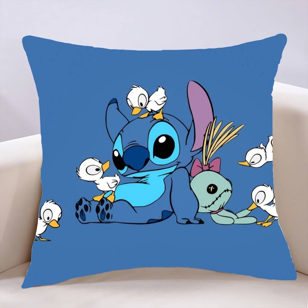 L-Lilo CartoonS-Stitchs Pillow Case Cushion Cover Soft Cute Throw Pillow Case For Car Sofa Pillowcase Polyester With Zipper