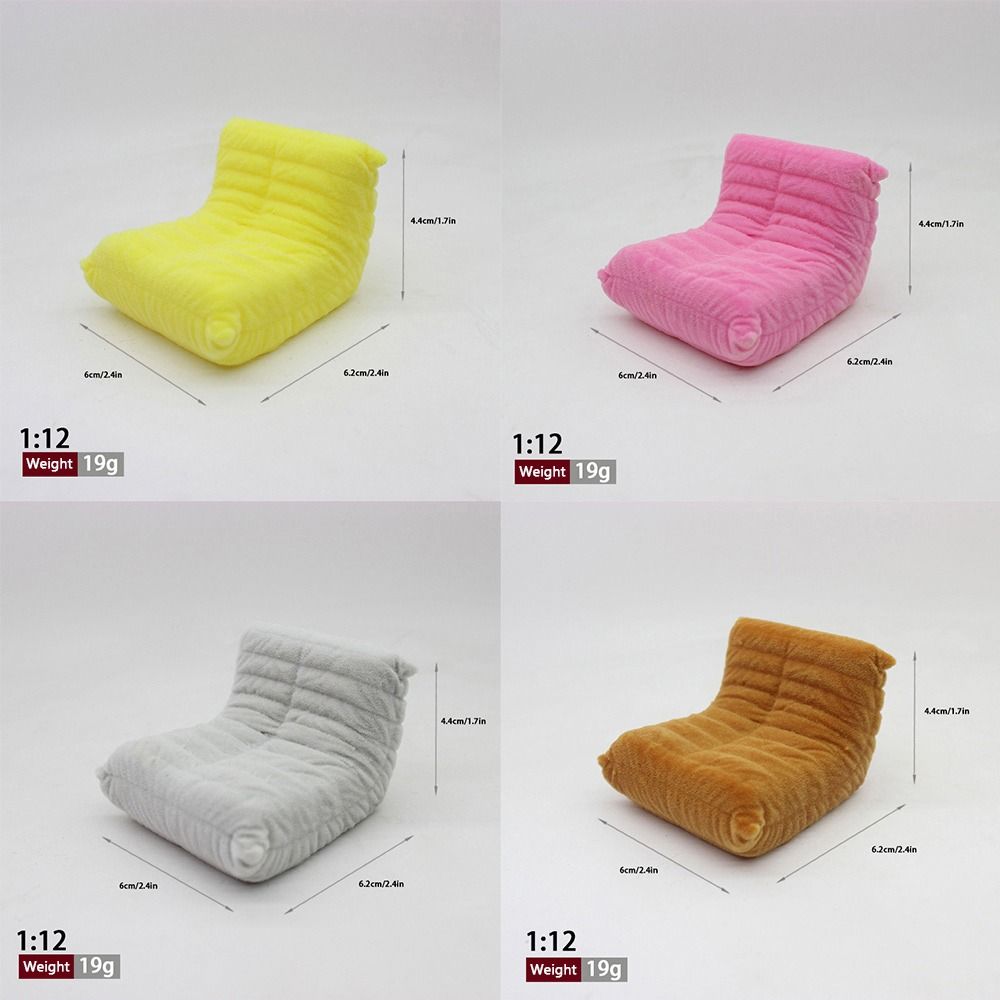 Flokket Dukkehus Tilbehør 1:12 Mini Latsabbsofa Dukkehus Tilbehør