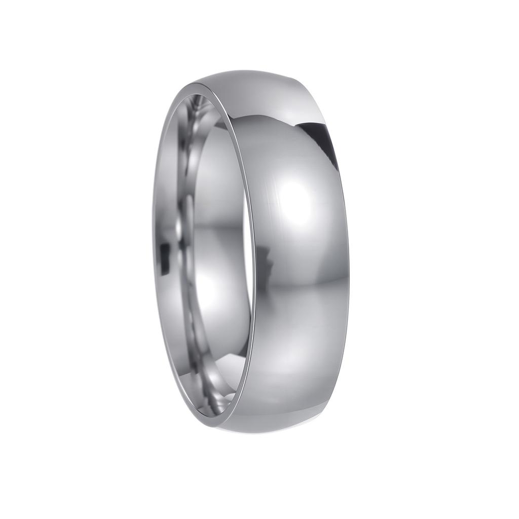 6MM Polished Stainless Steel Classic Gold Wedding Rings Gold Color Simple Women Engagement Jewelry Party Accessories For Gift