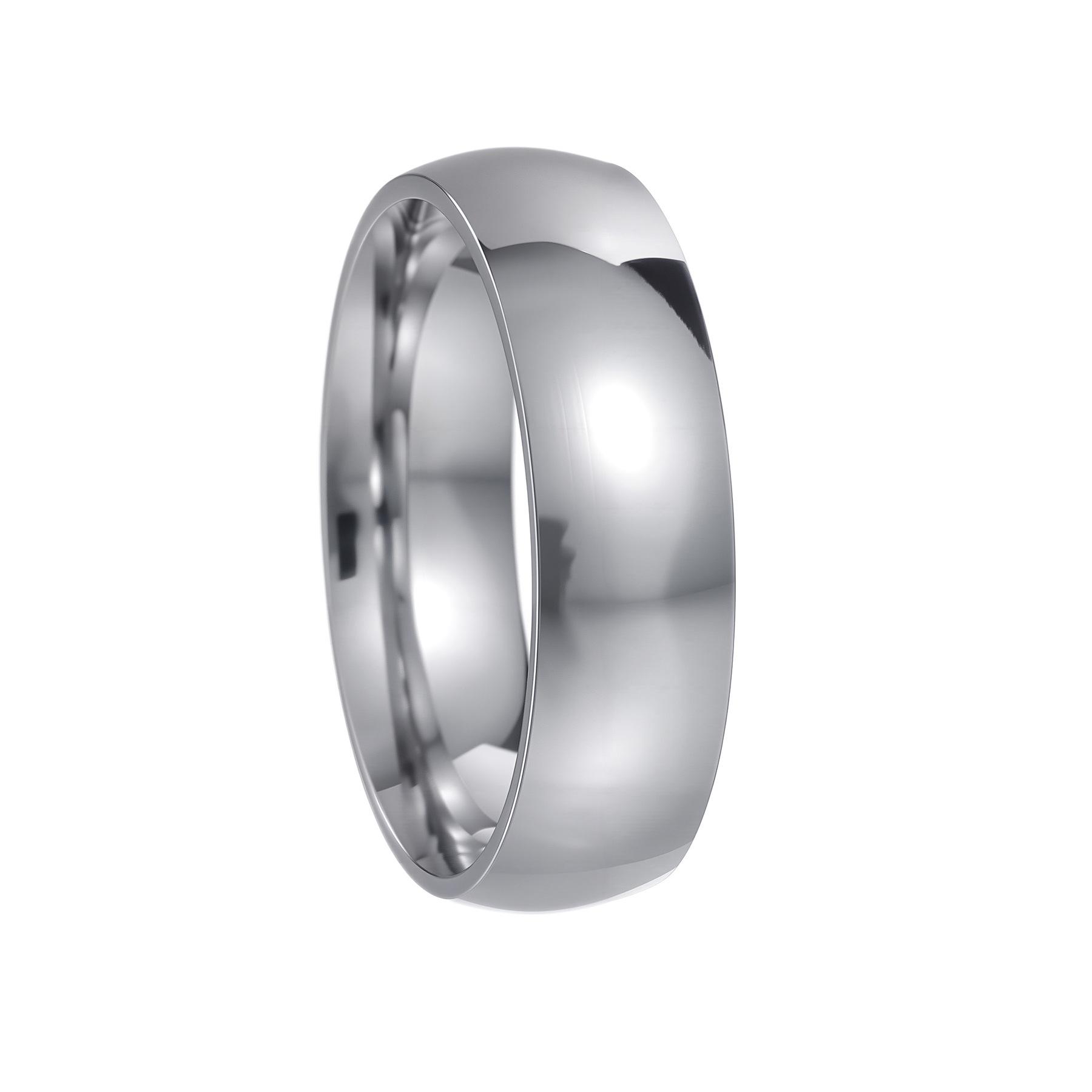 

6MM Polished Stainless Steel Classic Gold Wedding Rings Gold Color Simple Women Engagement Jewelry Party Accessories For Gift 13 срібний