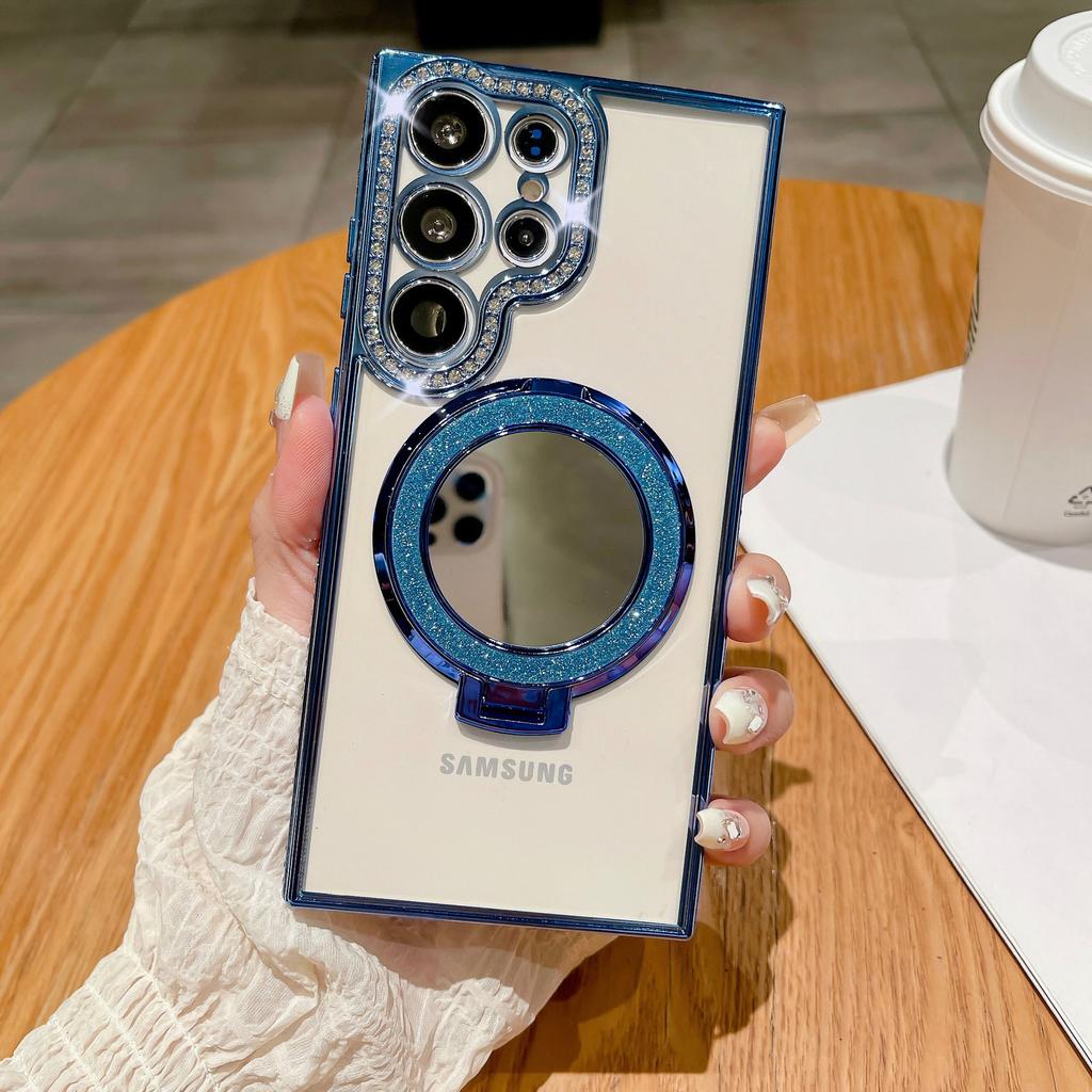 Samsung A05s Rhinestone Phone Case Glalxy S23ultra Electroplating Luxury S24 Glitter Powder A73