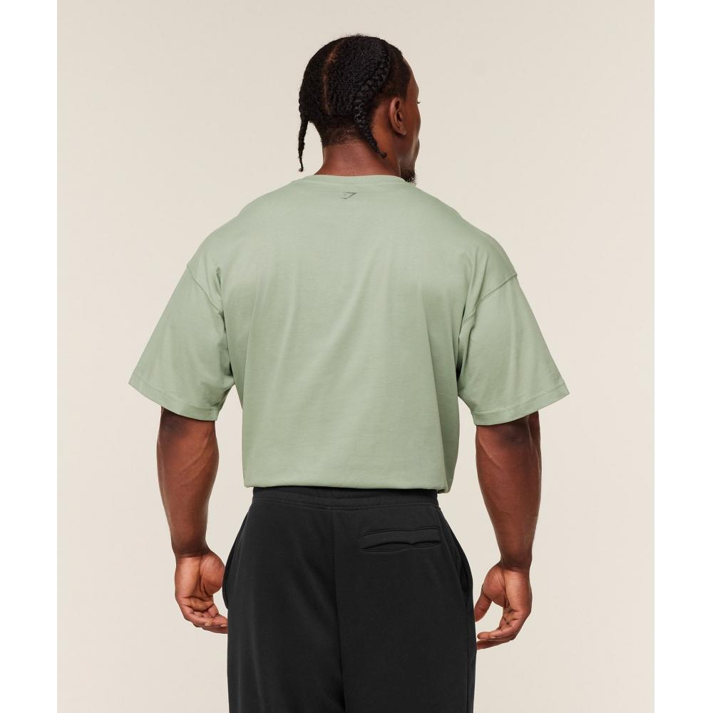 Gymshark Tricou Olde English Gs Haze Green A3b5y Edc3