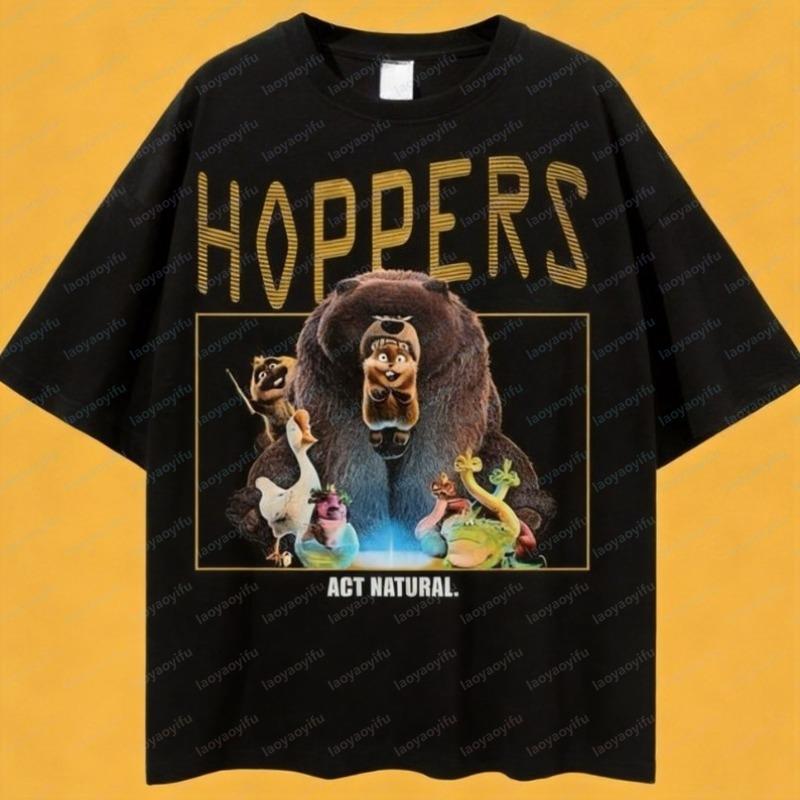 Funny Hoppers Characters Shirt Animated Movie Tee Hot Sale Cartoons Summer Fashion Tops Kawaii Clothes Cute New Style Ropa Mujer