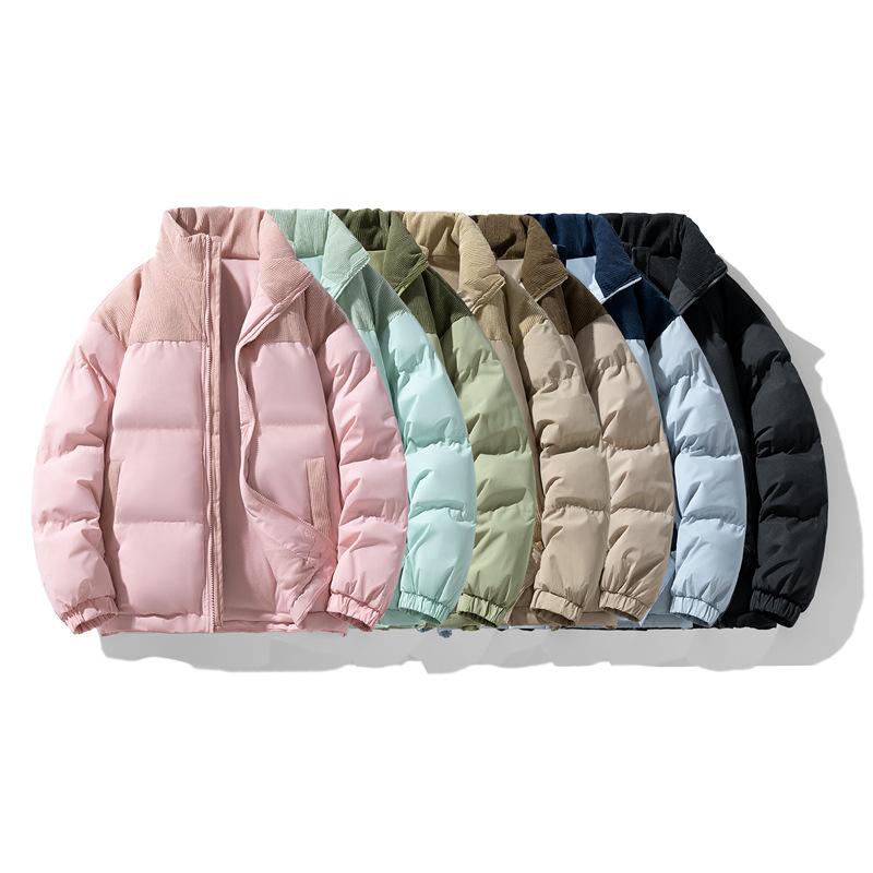 Winter Tide Cotton Padded Men's Version Thick Warm Coat Men's Women's Casual Windproof Stand Collar Co