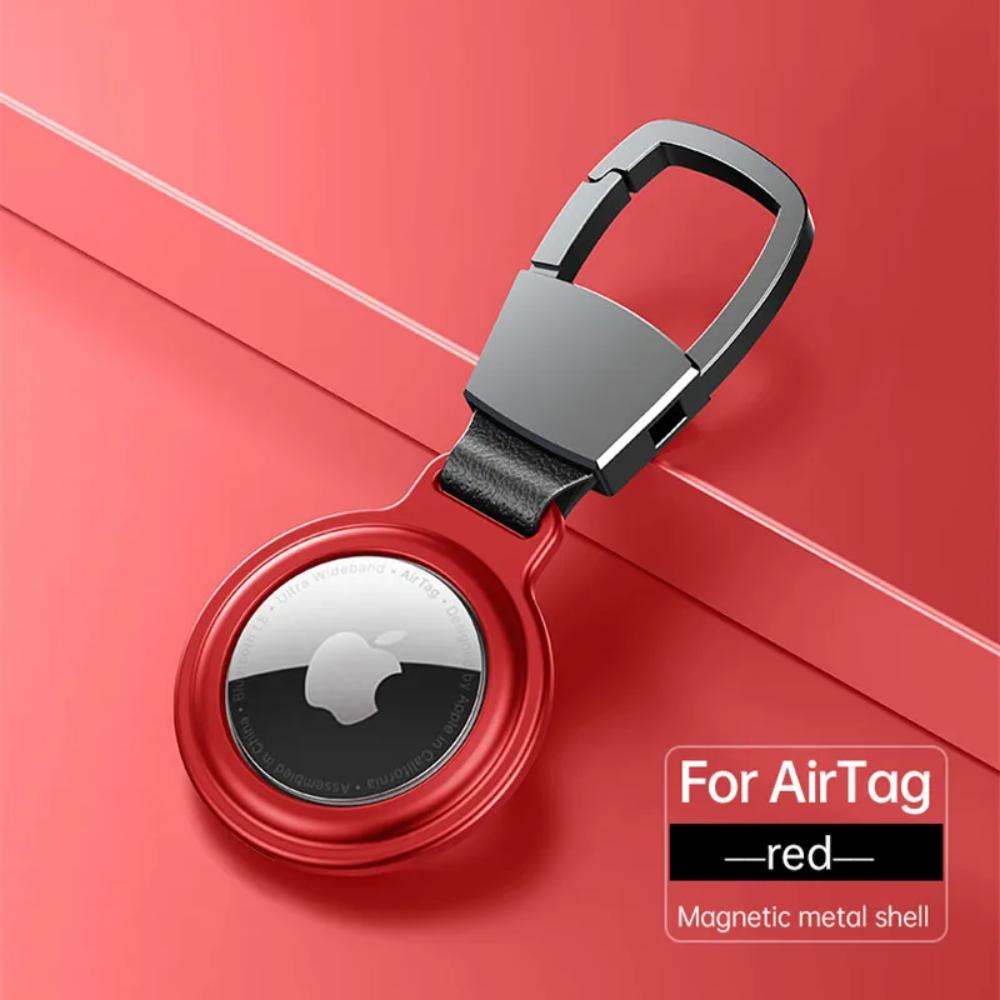 For AirTag Metal Case Protecto With keychain Metal Magnetic Shockproof Anti Scratch Fall Protect Shell Cover