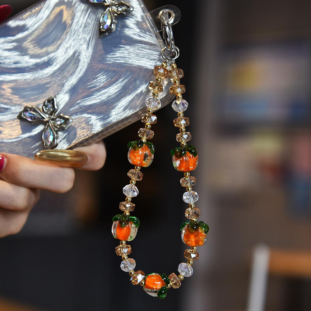 Mobile Phone Chain Rope Hanging Wrist Women'S High-End Crystal Light Luxury Niche Exquisite Mobile Phone Chain String Beads Short Gasket