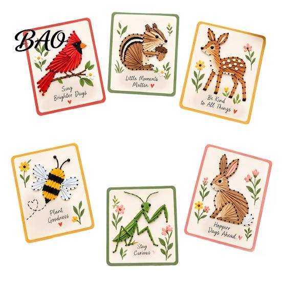 Needle And Thread Crafts Garden Animal Stitching Card Kit, DIY Stitch by Family Crafting Kits Hand, Embroidery Greeting Kit for Adults Beginners