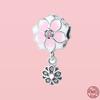 Ciondolo in Argento Sterling 925 Cuore Rosa Fiore Palloncino Infinito Amore Charm Perla Fai da Te Adatto Bracciale Moda Originale Gioielli Donna