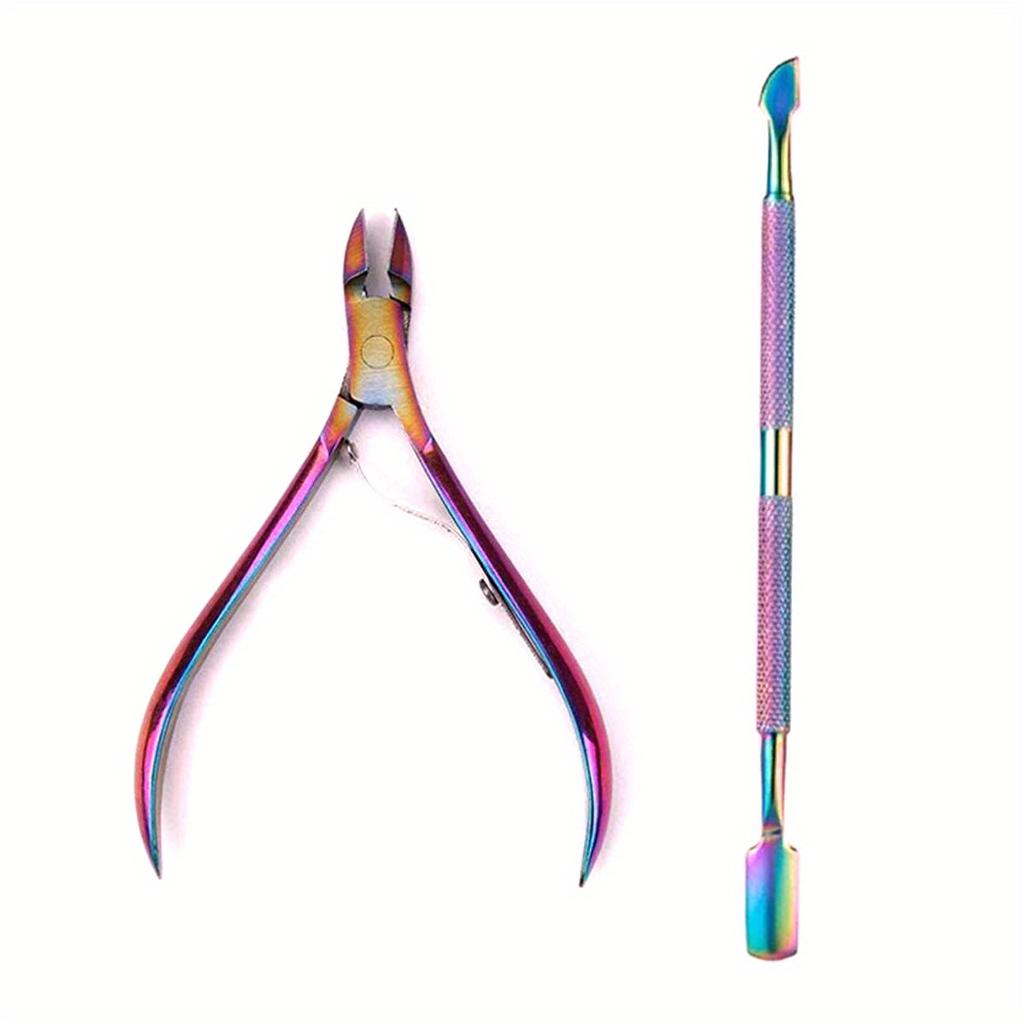 Nail Professional Stainless Steel Nail Cutter Scissor Nippers Muti Function Cuticle Pusher Remover Nail Care Manicure Tools Kits