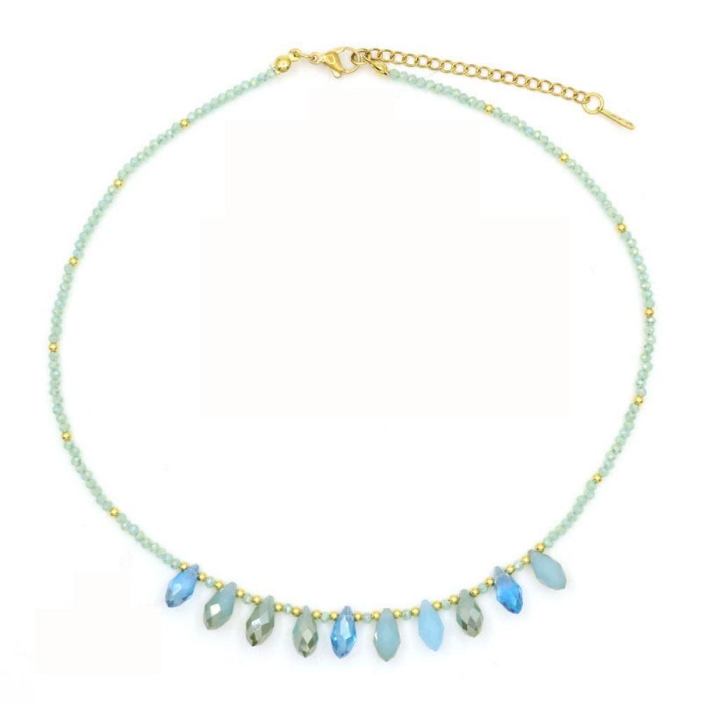 High-end Bohemian Style Necklace Crystal Bead Collarbone Chain Charm Fashion Clavicle Chain  Gift