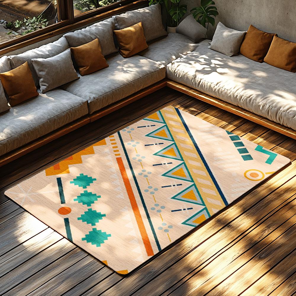 Geometric Southwestern Area Rug Non Slip Doormat Indoor Outdoor Accent Rug Modern Farmhouse Decor Bohemian Floor Mat Washable Ho