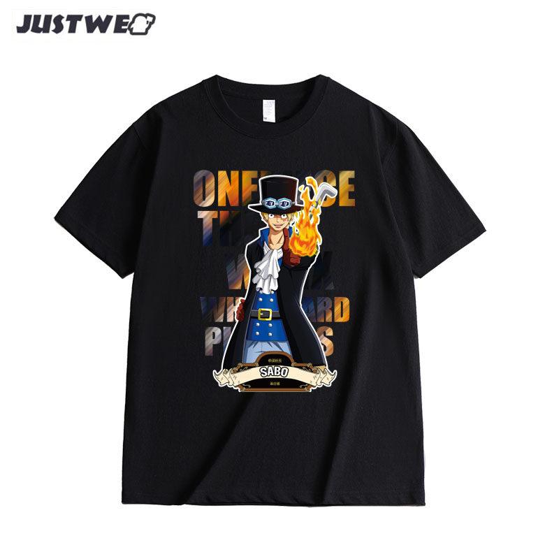 Anime Style One Piece Road Feisuolonuo Pure Cotton Printed Fashionable Unisexs and Womens Clothing New Loose Casual Tshirt