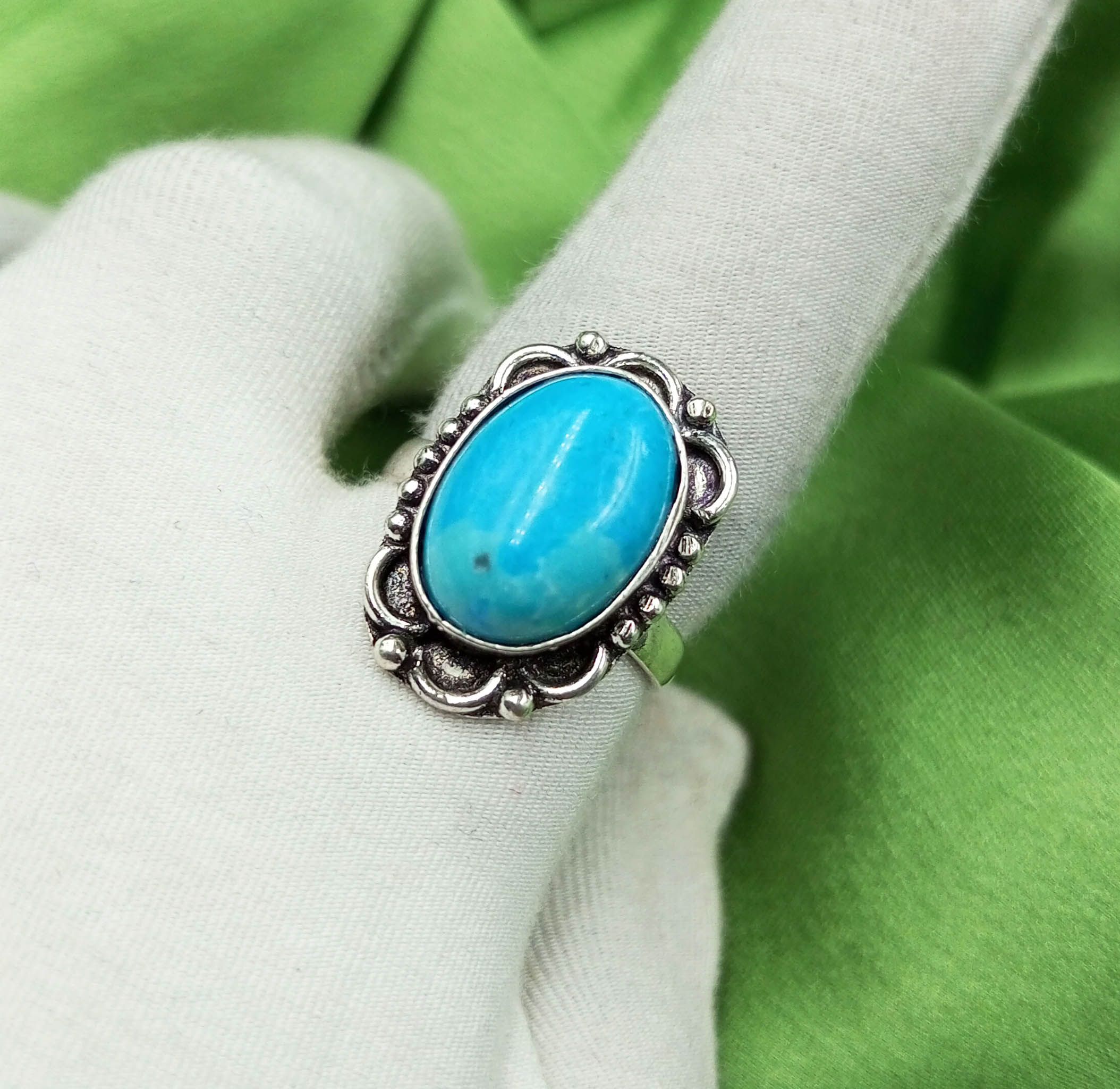 

Кольцо Larimar Gemstone из стерлингового серебра 925 пробы с покрытием US SZ 7 MM-R190