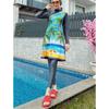 New Styles In Various Colors and Prints Modest Muslim Burkini 2-piece Set Long-sleeved Tunic and Full-length Leggings Set - Muslim Swimwear - Summer