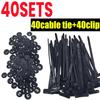 2-200pcs Self Locking Zip Nylon Cable Tie Buckle Black Zip Ties Multipurpose Cable Ties Tool Universal Heavy Duty for Car Repair