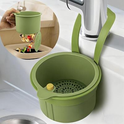 1pc Press-Type Draining Basket - Food Scrap Filter Basket, Sink & Faucet Draining Basket, Detachable Kitchen Storage Rack