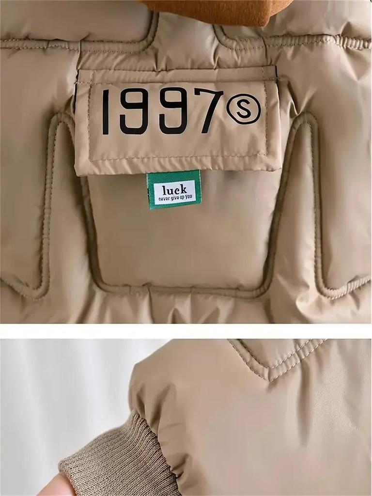 Boys' Velvet Lined Lambskin Winter Cotton Jacket