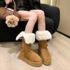 Northeast Harbin Long Tube Gray Snow Boots Women's 2025 New Winter Thick-soled Piled Thickened High Tube Cotton Shoes