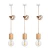 Chiko Electric Natural Wood Pendant Light, E26 Bare Bulb, Natural Color, with Leather Cord Holder, No Installation Required (For Ceiling Mounts,