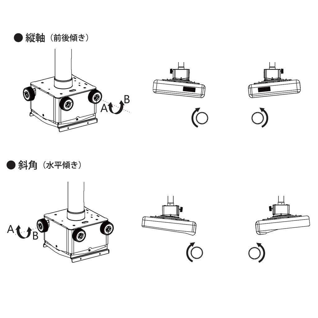 Home Theater Factory Projector Ceiling Adjustable Height from 150mm To an Avac Original Product from Home Theater Factory HF-PM45 (White) Tilt-Mounted