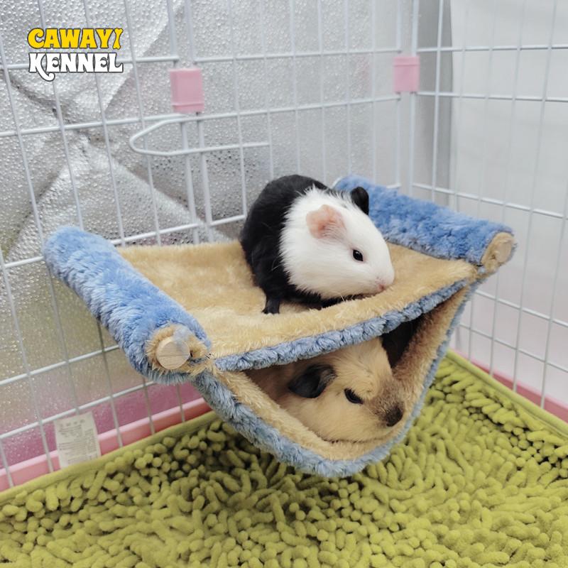 Haustier Hängematte für Kleintiere Doppelt Dickes Plüsch Warmes Bett für Hamsterhaus Nest Schlafsack Hängende Baum Betten Haustier Hamster Nest