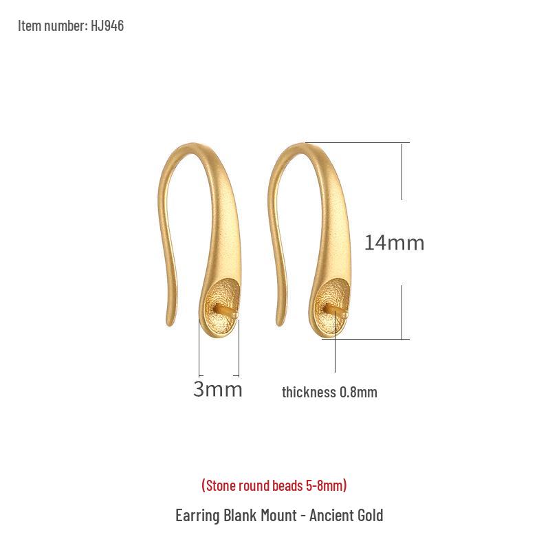 

Ping An Серьги-подвески из 18-каратного золота и жемчуга Набор для DIY - Древнезолотые крючки и мочки