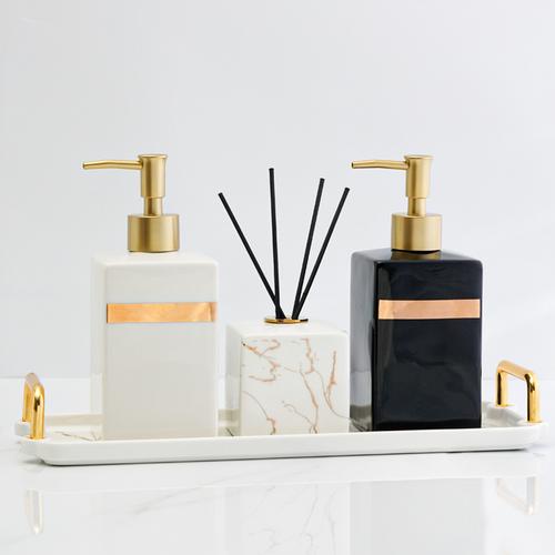 Bathroom Hand Sanitizer Soap Dispenser Gold Press Ceramic Lotion Bottle Hand Sanitizer Dispenser Bottle Bathroom Accessories