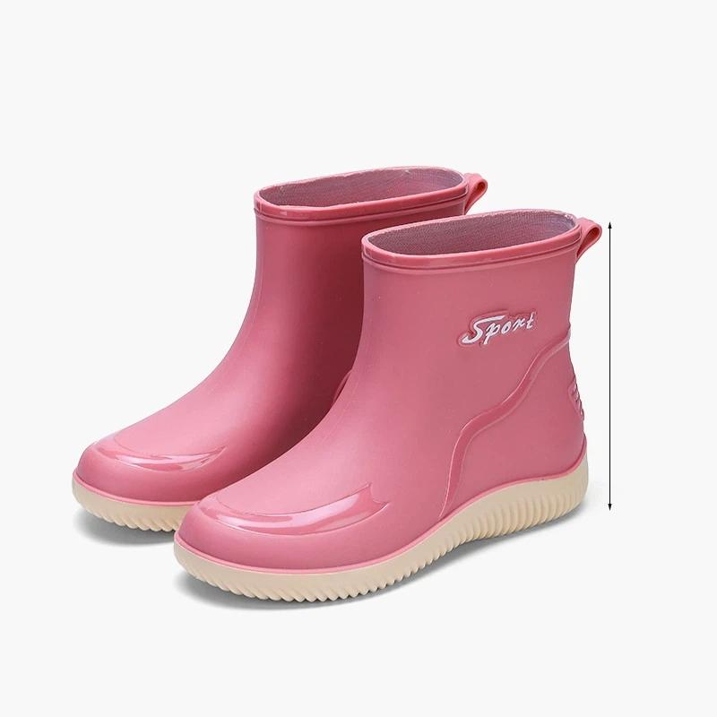 Damen Herbst- und Wintermode Rutschfeste Wasserdichte Verschleißfeste Zwischensohle Dicke Sohle Regenstiefel