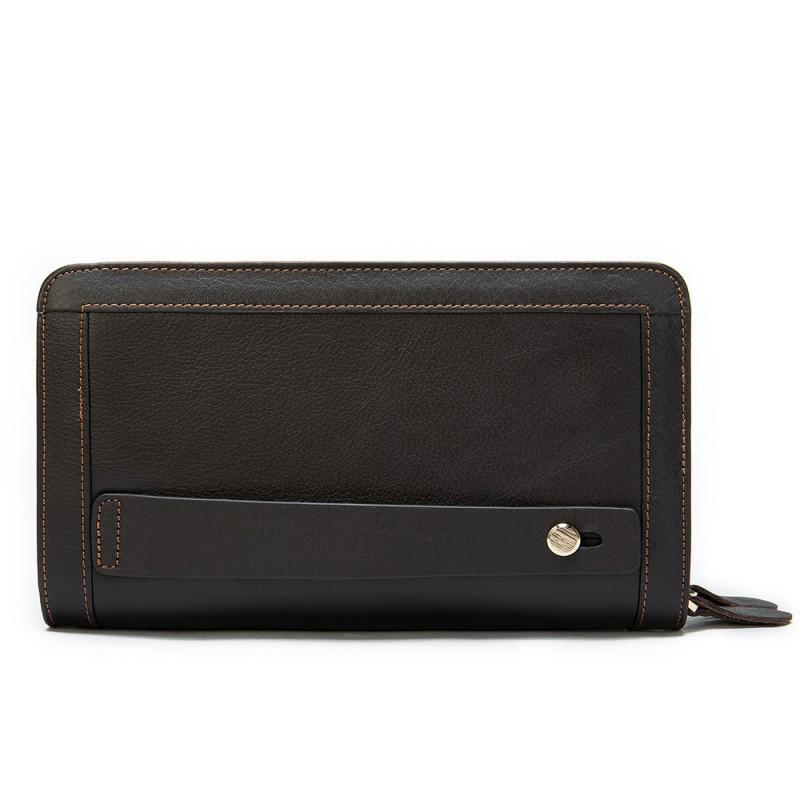 Business Men s Leather Handbag High-end Travel Multi Card Space Atmospheric Versatile Mobile Wallet кофейный