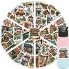 50pcs Vintage Retro Small House Stickers For Scrapbook Phone Laptop Guitar Stationery DIY Waterproof Sticker Decals Kids Toy