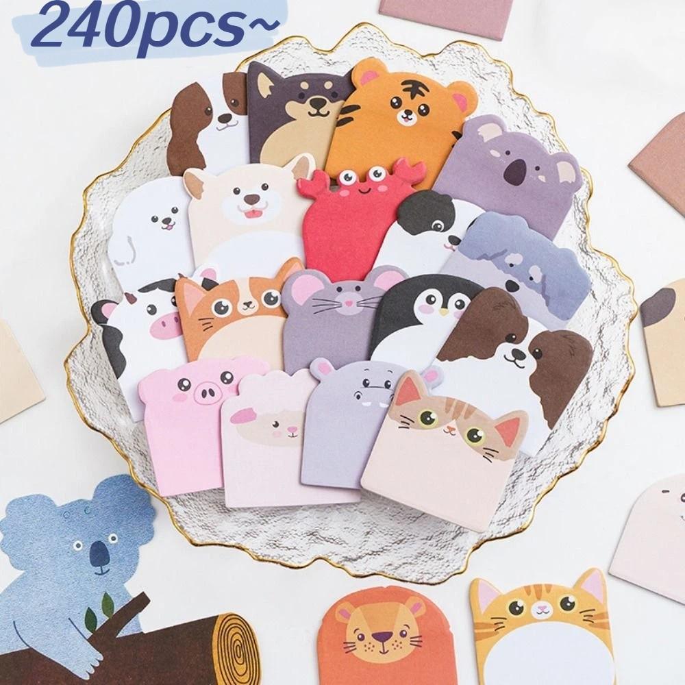 240cps Cartoon Sticky Notes Animal Shaped Notepad Notebook Planner Memo Pad  Office Accessories