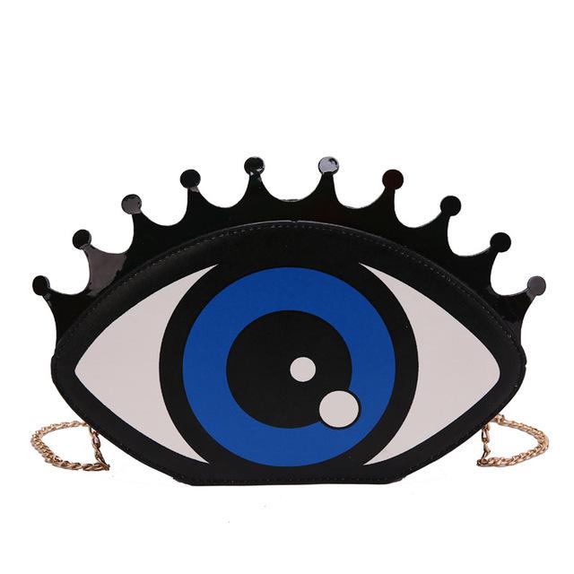 Women Small Shoulder Bag Eye Shape Fashion Pu Leather Chain Bags Mini Shoulder Bag Ladies Crossbody Messenger Bag Purse